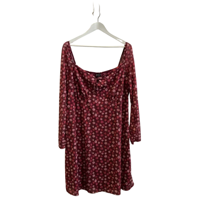 BNWT River Island Womens  Size UK26  Long Sleeve Midi Red Floral