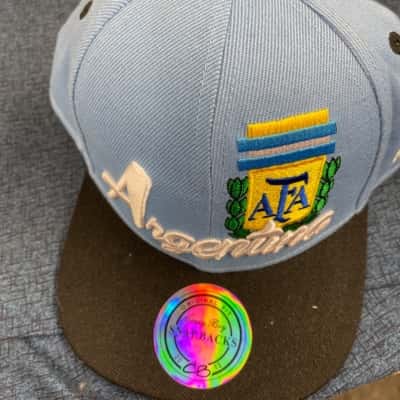  Mens One Size Cap Black  / Blue / White Argentina football team 