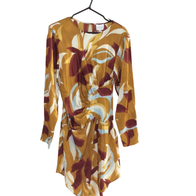 Steele Womens  Size XL Long Sleeve Dress Blue / Cream / Khaki / Orange / Pattern 