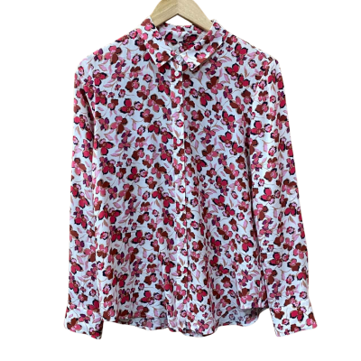 Marcs Cream/Pink Floral Silk Shirt Size 12