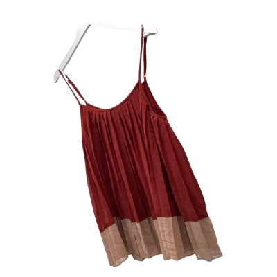 Zimmermann Pleated Camisole Top Red/Nude Size 3 AU 14