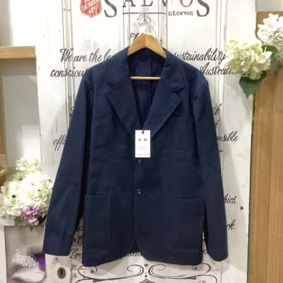 R.M. Williams Brand! THE BOWEN COTTON TWILL BLAZER! BNWT ORGANIC COTTON! Mens  Size 40 Blazer Navy Blue 