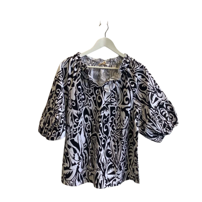 Brand New Noni B Size 14 Short Sleeve White and Black Pattern