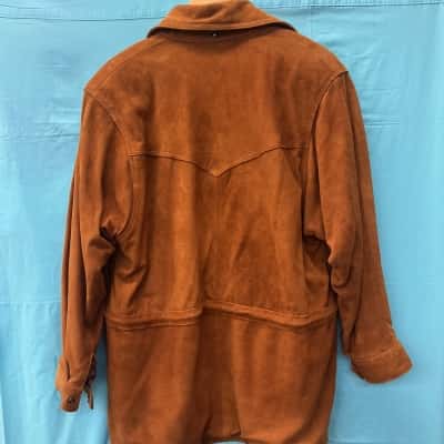 Dolphin Mens Leather Suede Jacket Brown / Natural 