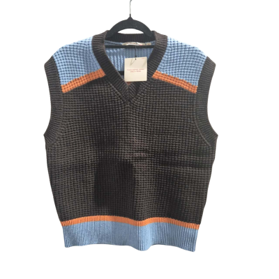 BNWT Marni x Uniqlo Womens  Size XL Sweater Vest Blue / Brown / Orange 