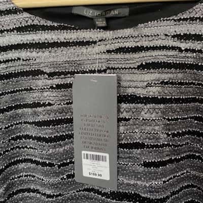 Liz Jordan Womens  Size 12 Long Sleeve Top Black  / White 