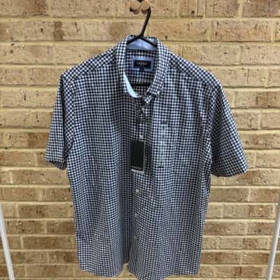 Gazman Mens easy care gingham check shirt  Size M 