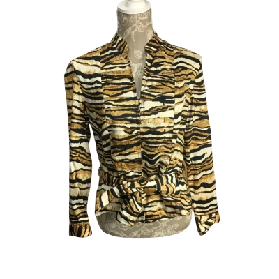  Jones New York Womens  Size M 100% Cotton Tiger Shirt