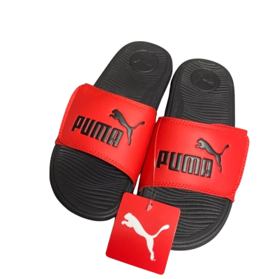 Puma Junior Size 5 Slip Ons Black  / Red 