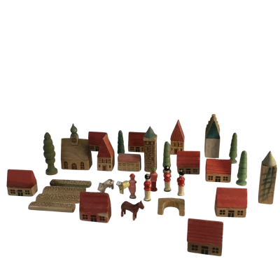 Vintage Village Wooden Set as pictured Erzgebirge Region 