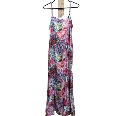 Ezra Blu Womens  Size 12 Maxi Dress / Shoestring Strap Dress Floral 
