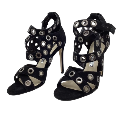 Wayne Cooper Black Eyelet Heels Size 37 