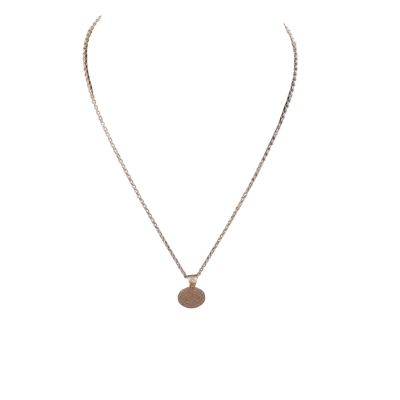 Silver 925 Chain + Pendant Circle Embossed 4.8g