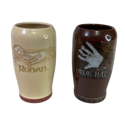 Lord of the Rings Riders of Rohan and Uruk-Hai Ceramic Cups