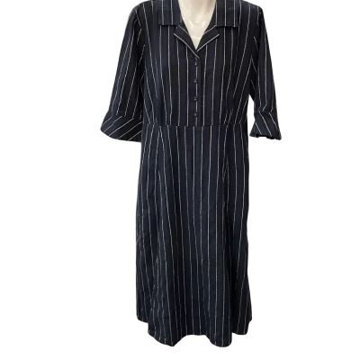 Regatta Womens  Size 14 Midi Dress / Short Sleeve Dress  Blue / Striped / White 