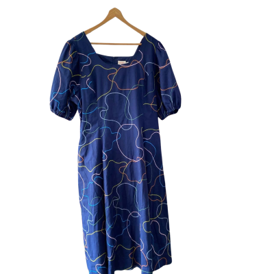 Gorman Womens  Size 20 Maxi Dress / Short Sleeve Dress  Multicoloured / Navy Blue 