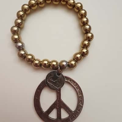  Cat Hammill Womens Inspirational Bracelet Distressed Gold Alloy