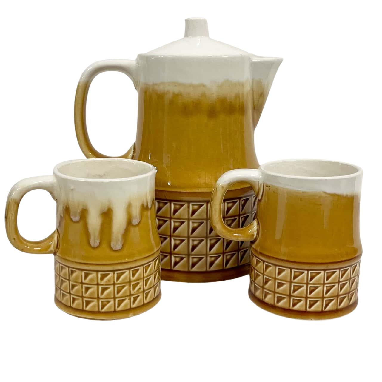 Beautiful Coffee Set Coffee Pot with Lid & 2 Matching Mugs (s)