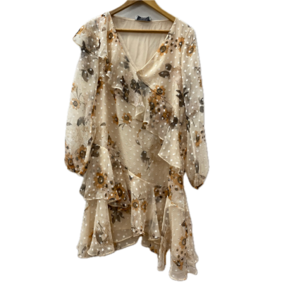 Lover Womens Dress Size 12 Cream / Floral / Multicoloured / Off White / White / Yellow 