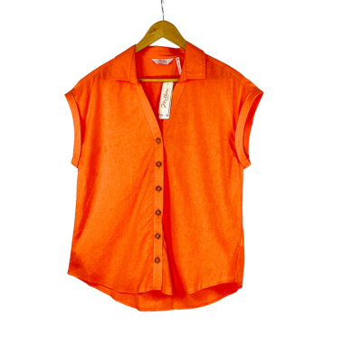 Millers Woman - Tangerine Linen Blend Shirt (Size 10) 