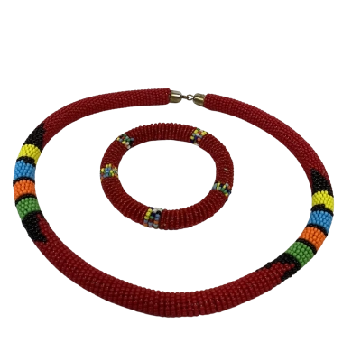  Womens Bangle / Necklace Multicoloured / Red 