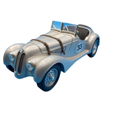 Road signature-  Silver 1940 BMW model car