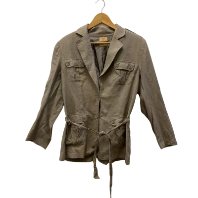 R.M. Williams Women’s 100% Linen Safari Blazer with Tie Belt – Size 12