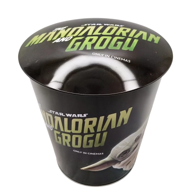 Highly Collectable Star Wars Mandalorian and Grogu Tin Popcorn Bucket With Lid 130 oz 20cm Height  (brica shelf)