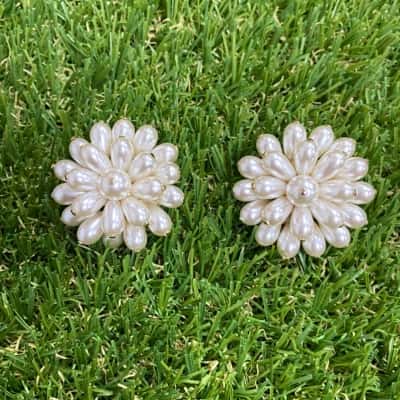  Womens Faux Pearl Clip On Earrings 