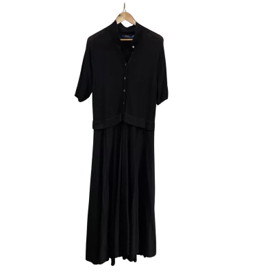Polo Ralph Lauren Womens  Size XL Short Sleeve Maxi Dress Black 