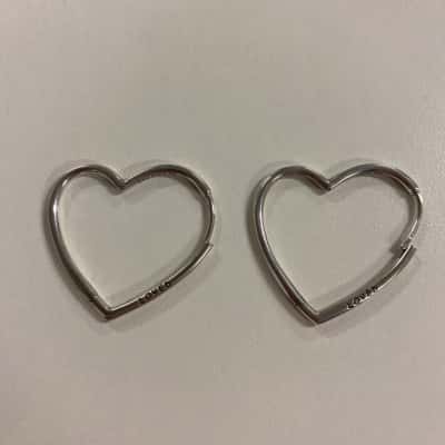 Pandora Sterling Silver Heart Hoops