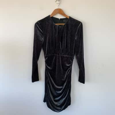 Forever Green Aria Glitter Velvet Mini Dress  Size 12 