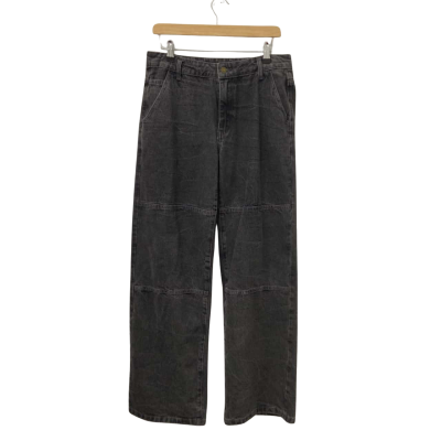Lioness Womens  Size S Wide Straight Leg Jeans Black  