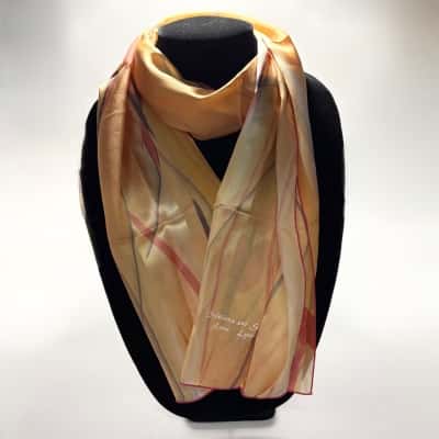 Beautiful 100% Silk Scarf Burnt Orange Summer Swirl