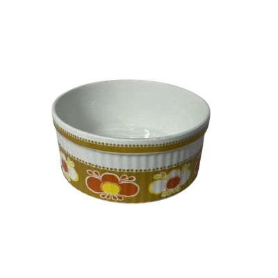 FF Safran Dekor Rolf Retro Floral Pattern Round Ceramic Bowl