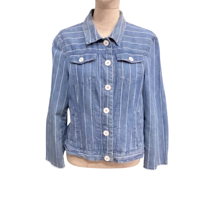  MarcCaine  Size 3 Soft Denim Jacket Blue / Pinstriped 