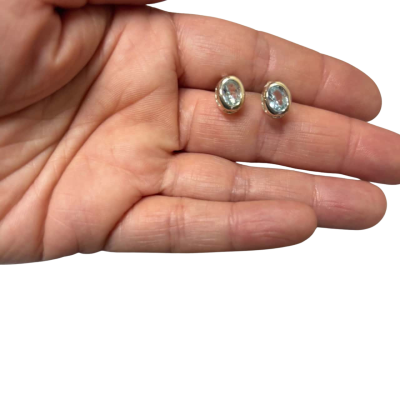  Blue Topaz/Sterling Silver Studs