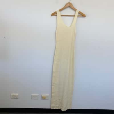 TWS Cream Knit Bodycon Maxi Dress  Size M