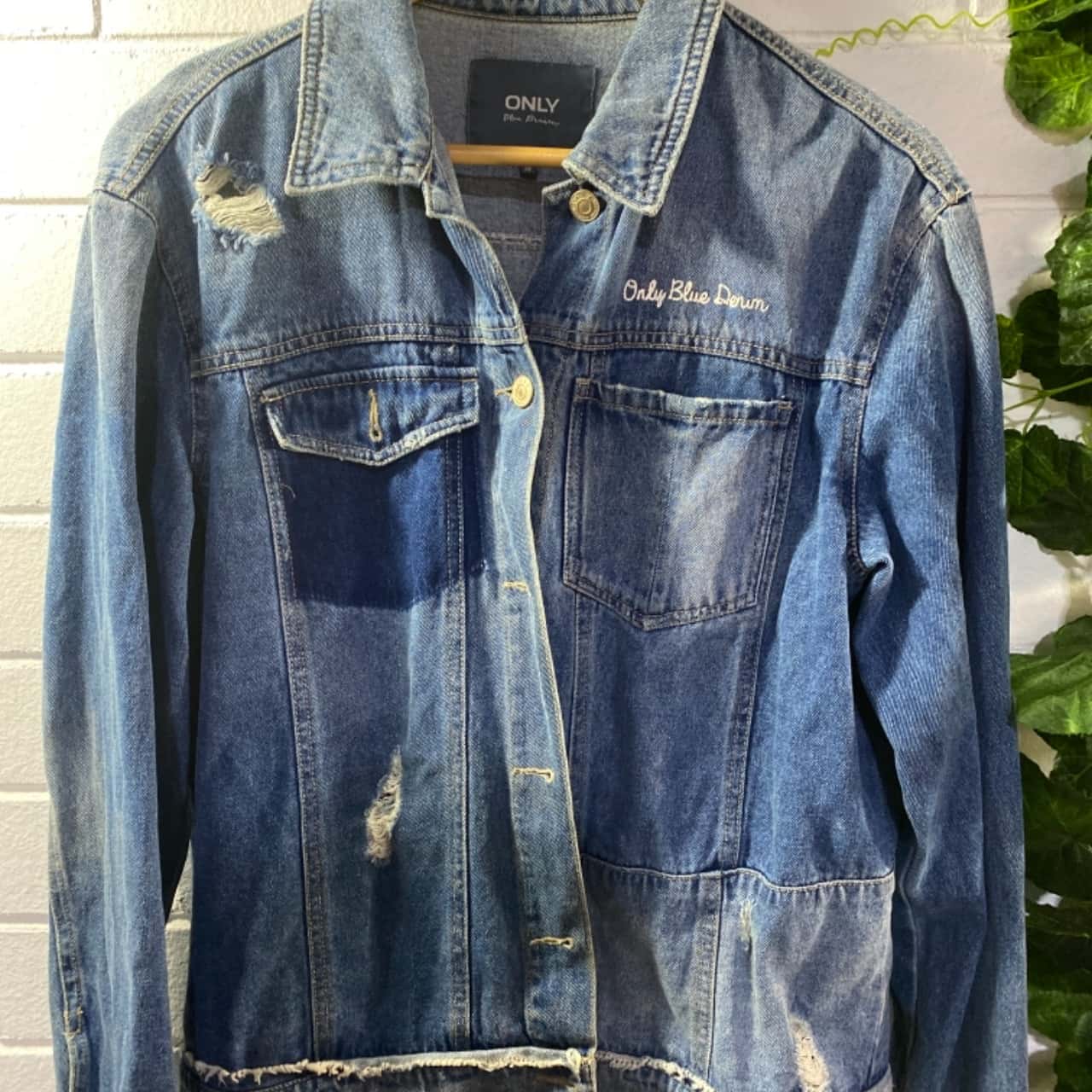ONLY Womens Size 38 Denim Jacket Blue 
