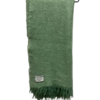 Laura Ashley Vintage Pure Mohair Throw / Green