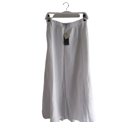 Country Road Womens  Size 16 A-Line Skirt White with Elastic Waist and Pockets
