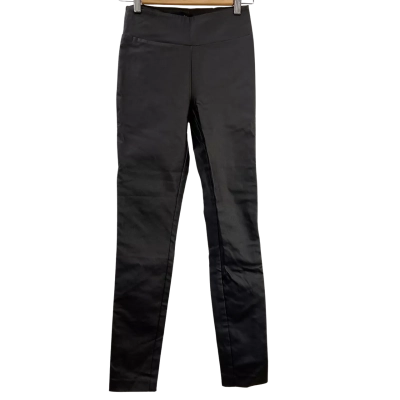Brand New - Decjuba - Womens Stevie Wetlook Bengaline Pants - Size 8 - Black (RRP $ 99.95)