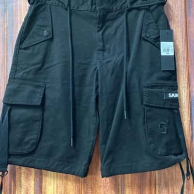 Saint MORTA   Size 30 Black  cargo shorts new 