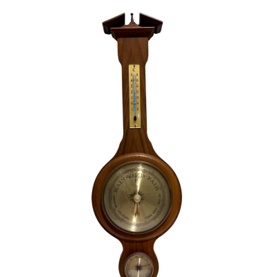 German made mid century Walnut  Weather Station w/ Barometer, Thermometer & Hygrometer