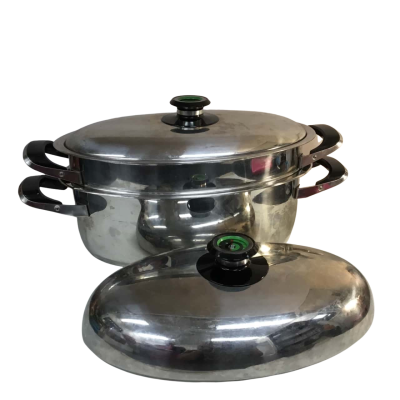 AMC Double Fish Steamer Domed Lid and Flat Lid 