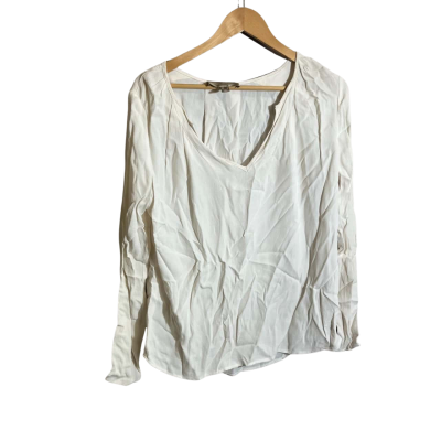 Pedro Del Hierro Size 8 White Long Sleeve Top