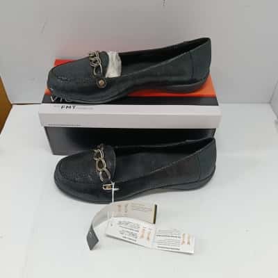 Vionic ‘Alda’ Black Lizard Loafers – Size 9/42 BNIB #VionicShoes #BlackLoafers #Loafers