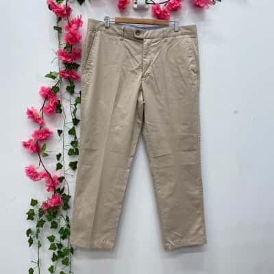 Gazman Mens Regular Fit Chinos Size 36 Khaki 