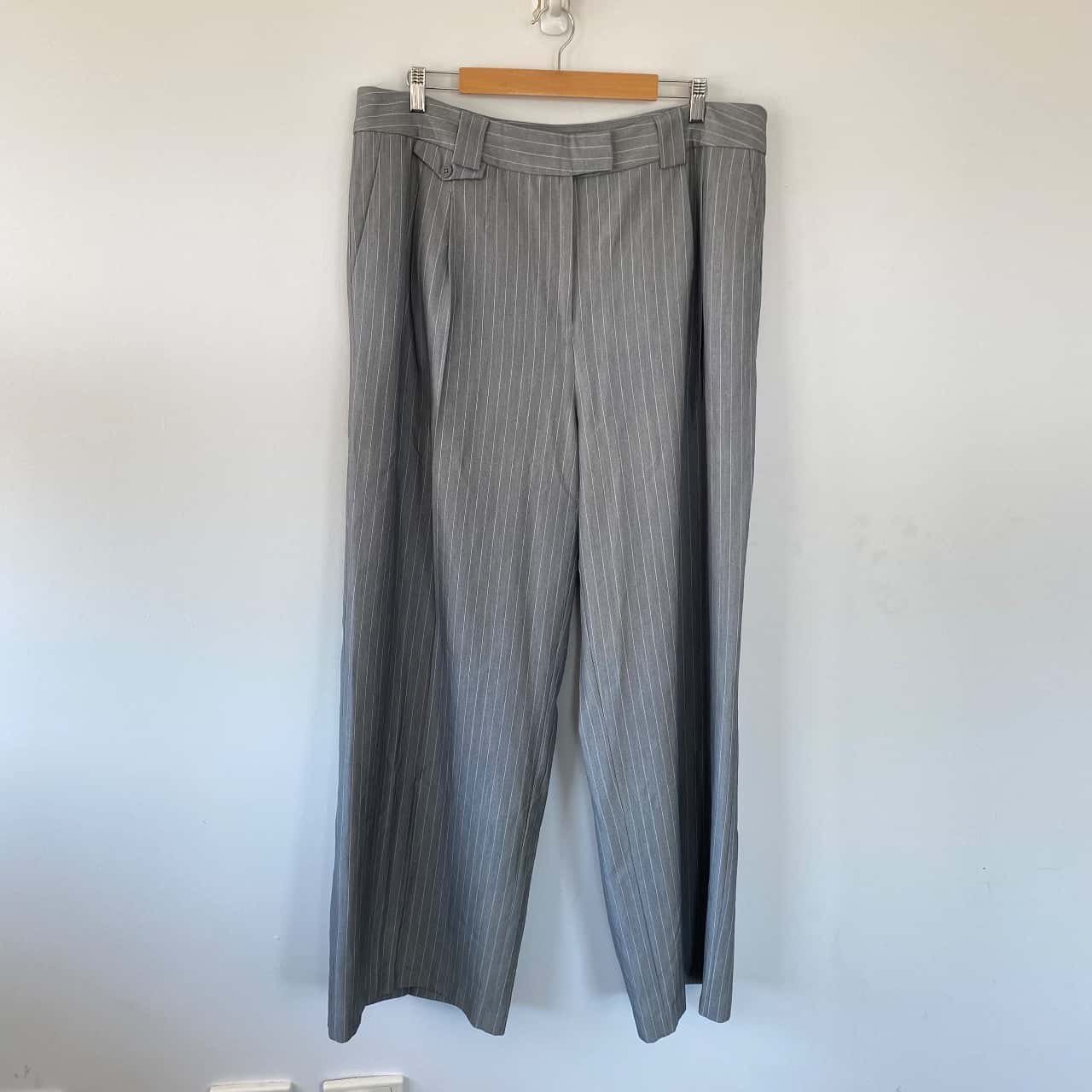 City Chic Grey Pinstripe Pants Size 20(s) — free download