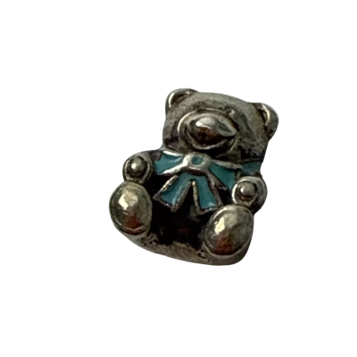 Pandora 925 ale teddy with blue bow  Charm  